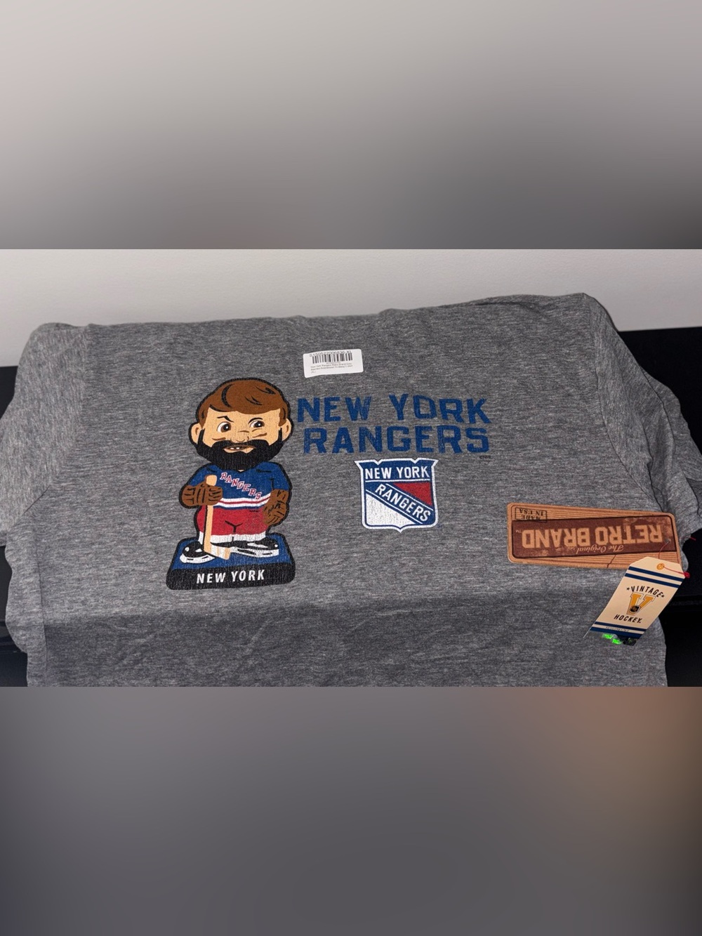 Original Retro Brand New York Rangers Gray Graphic Tee